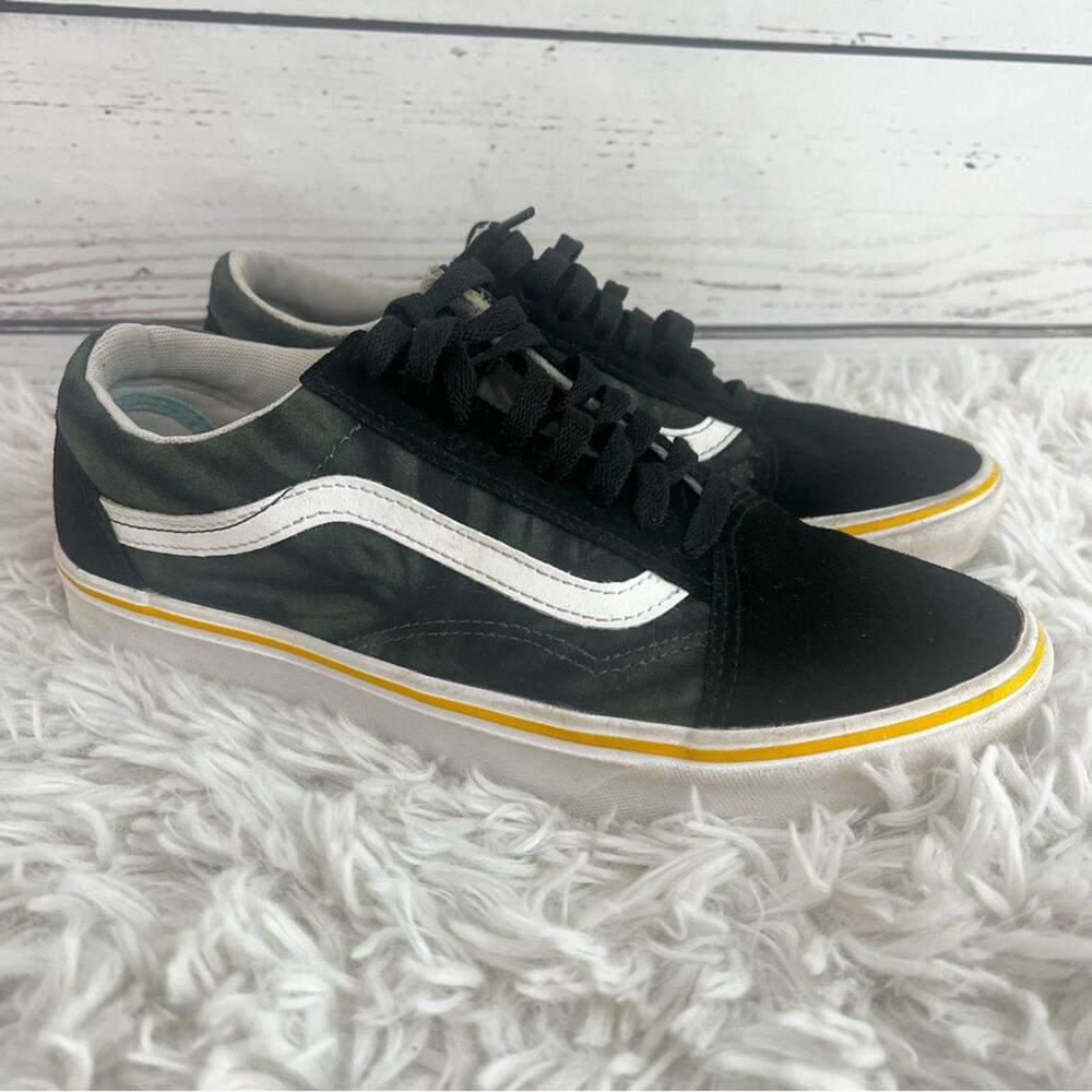 Vans Old Skool Black Green Tie-Dye Sneakers Unisex Men's 7.5 - Women's 9